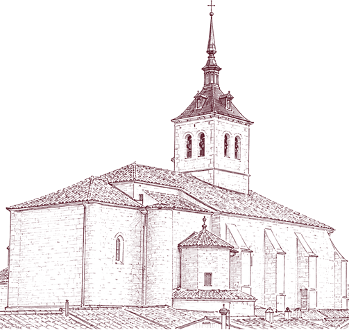 Dibujo de la iglesia de Santa María la Mayor de Colmenar de Oreja